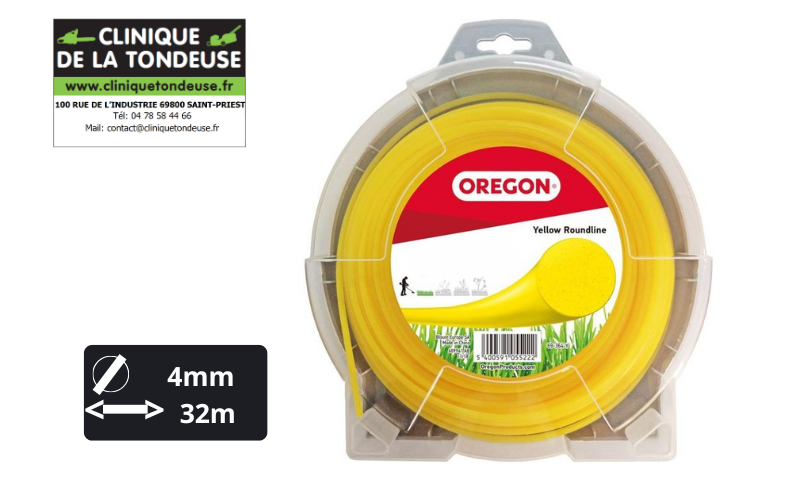 Fil de coupe rond jaune OREGON 4.0mm 32m