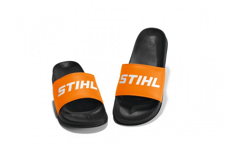 Tongs noir orange marque Stihl goodies vêtements accessoires