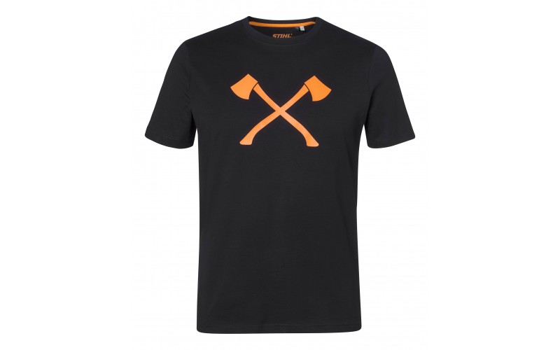 T-shirt AXE Stihl noir unisexe Collection Timbersports motoculture bois espaces verts