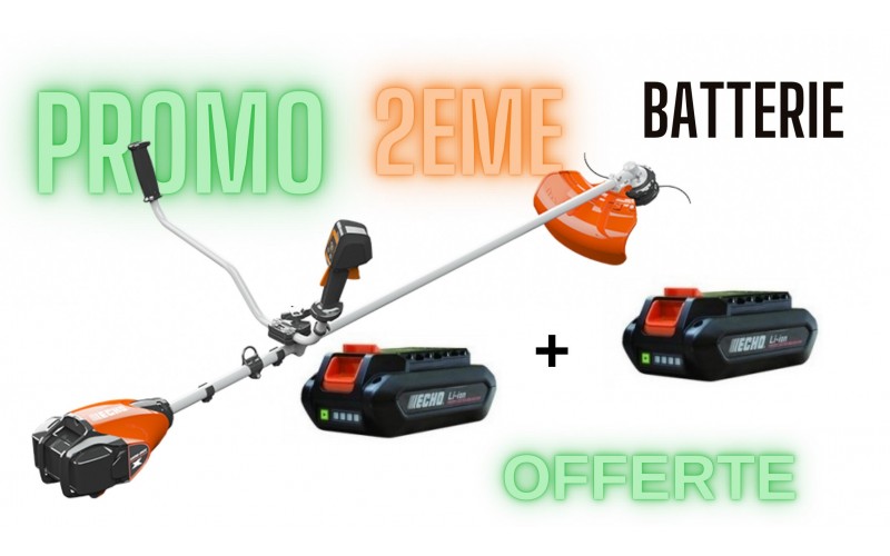 DEBROUSSAILLEUSE ECHO A BATTERIE DSRM 2600U/C1 PACK + 2éme BATTERIE OFFERTE!