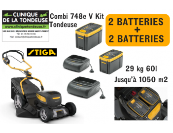 2L0487978/ST1 TONDEUSE  STIGA KIT  COMBI 748E V (2 BATTERIES + 2 CHARGEURS RAPIDES INCLUS )